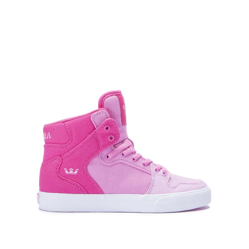 Buty Supra VAIDER - Sneakersy Wysokie Dziecięce - Różowe (QXMN-50168)